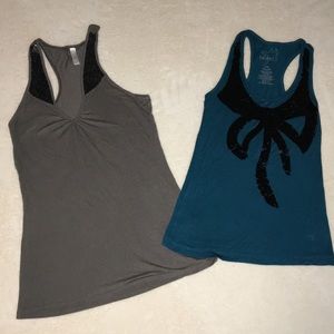 Two Racerback Tank Tops with Sequin Details